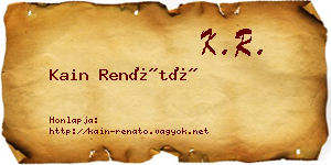 Kain Renátó névjegykártya